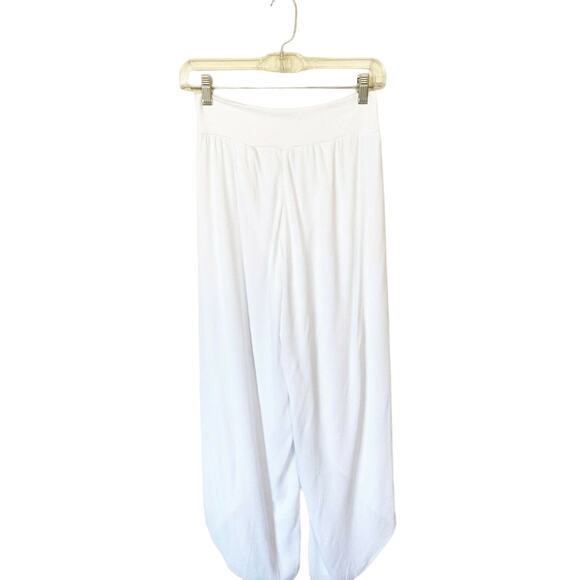 BOHO Pants T.Zovich Relaxed Wrap Slit Boho Beach Vacation High Rise White Small - Picture 4 of 8